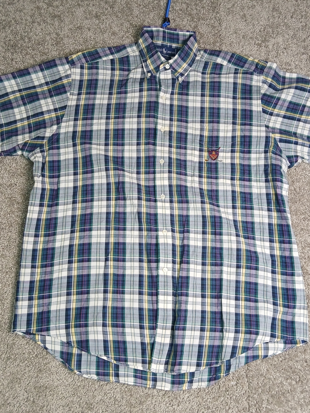 Ralph Lauren Golf Tilden Men's Button-Up Shirt Tartan Plaid - Size Large